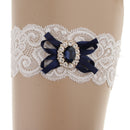 Wedding Bridal Lace Garter Rhinestone Satin Bow Garter Party Gift Favors