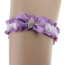 Wedding Woman Bridal Satin Garter Rhinestone Satin Bow Toss Garter Leg Ring