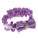 Wedding Woman Bridal Satin Garter Rhinestone Satin Bow Toss Garter Leg Ring