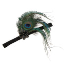 Vintage Stretchy Peacock Feather Crystal Flower Headpiece Hair Accessories