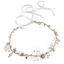 Women Rhinestone Pearl Headband Wedding Bridal Tiara Vine Hair Band Head Piece Gift