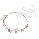 Women Rhinestone Pearl Headband Wedding Bridal Tiara Vine Hair Band Head Piece Gift