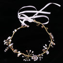 Women Rhinestone Pearl Headband Wedding Bridal Tiara Vine Hair Band Head Piece Gift