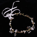 Women Rhinestone Pearl Headband Wedding Bridal Tiara Vine Hair Band Head Piece Gift