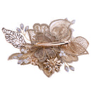 Elegant Pearls Rhinestone Flower Side Hair Clip Wedding Bridal Party Jewelry