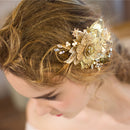 Elegant Pearls Rhinestone Flower Side Hair Clip Wedding Bridal Party Jewelry