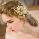 Elegant Pearls Rhinestone Flower Side Hair Clip Wedding Bridal Party Jewelry