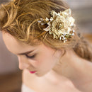 Elegant Pearls Rhinestone Flower Side Hair Clip Wedding Bridal Party Jewelry