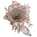 Elegant Pearls Rhinestone Flower Side Hair Clip Wedding Bridal Party Jewelry