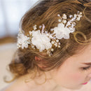 Elegant Pearls Rhinestone Flower Bridal Bridesmaid Hair Clip Wedding Jewelry