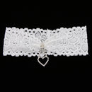 Women Girls Lace Flower Garter Crystal Dangle Love Heart Garter Accessories