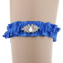 Wedding Bridal Satin Garter Diamante Thigh Ring Leg Ring Party Decor Blue