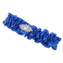 Wedding Bridal Satin Garter Diamante Thigh Ring Leg Ring Party Decor Blue