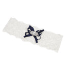Elegant Lady Girls Lace Sating RIbbon Bow Crystal Garter for Bridal To Be Accessories