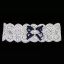 Elegant Lady Girls Lace Sating RIbbon Bow Crystal Garter for Bridal To Be Accessories