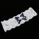 Elegant Lady Girls Lace Sating RIbbon Bow Crystal Garter for Bridal To Be Accessories