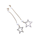 Elegant Crystal Rhinestone Dangle Drop Star Earrings Wedding Pageant Jewelry