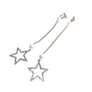 Elegant Crystal Rhinestone Dangle Drop Star Earrings Wedding Pageant Jewelry
