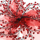 Wedding Bride Bridesmaid Red Flower Beads Crystal Hair Clip Wedding Jewerly Costume