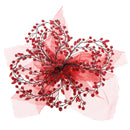 Wedding Bride Bridesmaid Red Flower Beads Crystal Hair Clip Wedding Jewerly Costume