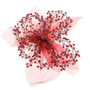 Wedding Bride Bridesmaid Red Flower Beads Crystal Hair Clip Wedding Jewerly Costume