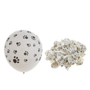 12 inch Black Paw Prints Latex White Party Balloons Pack of 100pcs