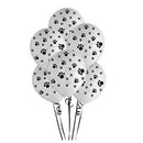 12 inch Black Paw Prints Latex White Party Balloons Pack of 100pcs