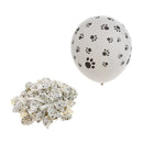 12 inch Black Paw Prints Latex White Party Balloons Pack of 100pcs