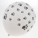 12 inch Black Paw Prints Latex White Party Balloons Pack of 100pcs