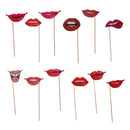 12 Pieces Photo Booth Props Wedding Bachelorette Party Mask Photobooth Prop