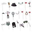 20 Pieces Birthday Photo Booth Props Kits Wedding Party Mask Photobooth Props Dress Up Accessories