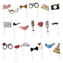 20x Bride Groom Photo Booth Props Kits Wedding Party Mask Photobooth Props Dress Up Accessories