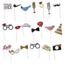 20x Bride Groom Photo Booth Props Kits Wedding Party Mask Photobooth Props Dress Up Accessories