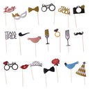 20x Bride Groom Photo Booth Props Kits Wedding Party Mask Photobooth Props Dress Up Accessories