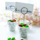 Mini Silver Metal Candy Bucket Place Card Holder Mini Picture Photo Clip