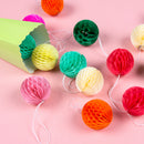 Pack of 40/Set Colorful Tissue Paper Lantern Honeycomb Ball Pom Party Decorations