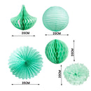 Pack of 10/Set Paper Pompoms Wheel Fans Honeycomb Ball Drops Lantern Party Decor