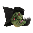 Halloween Scary Mask Creepy Witch Masks with Hair Hat Cosplay Costume Props