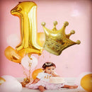 Pieces of 6 Large Golden Crown Inflatable Foil Balloon Birthday Party Decorations