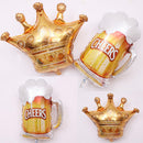 Pieces of 6 Large Golden Crown Inflatable Foil Balloon Birthday Party Decorations