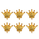 Pieces of 6 Large Golden Crown Inflatable Foil Balloon Birthday Party Decorations