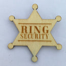 Rustic Wedding Wooden Ring Bearer Gift Ring Security Badge Breastpin for Boys Wedding Favor