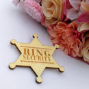 Rustic Wedding Wooden Ring Bearer Gift Ring Security Badge Breastpin for Boys Wedding Favor