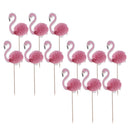 12 Pack Flamigo Cupcake Party Cake Toppers-Cake Decoration For Luau Hawaii Birthday