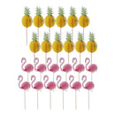 12 Pack Flamigo Cupcake Party Cake Toppers-Cake Decoration For Luau Hawaii Birthday