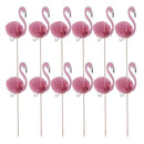 12 Pack Flamigo Cupcake Party Cake Toppers-Cake Decoration For Luau Hawaii Birthday