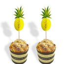 12PCS PINEAPPLE CAKE TOPPER BIRTHDAY CUPCAKE MUFFIN CAKE STICKS ACCESSORY