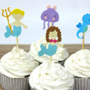 24pcs Cartoon Cake Topper Baby Shower Girl Birthday Cupcake Cake Picks Decor