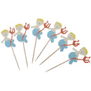 24pcs Cartoon Cake Topper Baby Shower Girl Birthday Cupcake Cake Picks Decor
