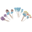 24pcs Cartoon Cake Topper Baby Shower Girl Birthday Cupcake Cake Picks Decor